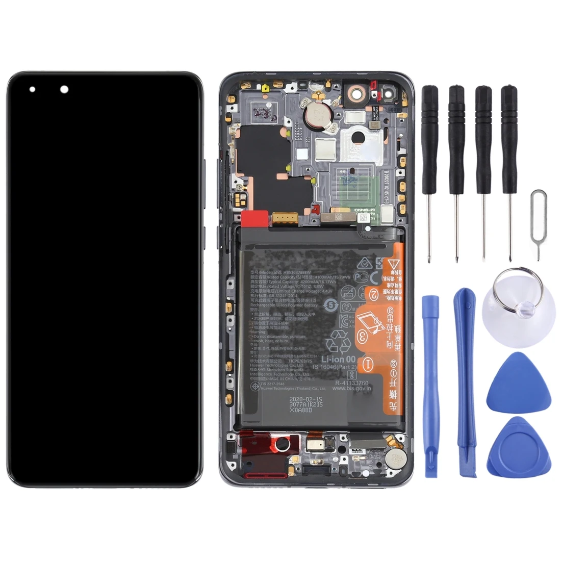 Pantalla LCD y digitalizador para Huawei P40 Pro, montaje completo con Marco, nuevo-1