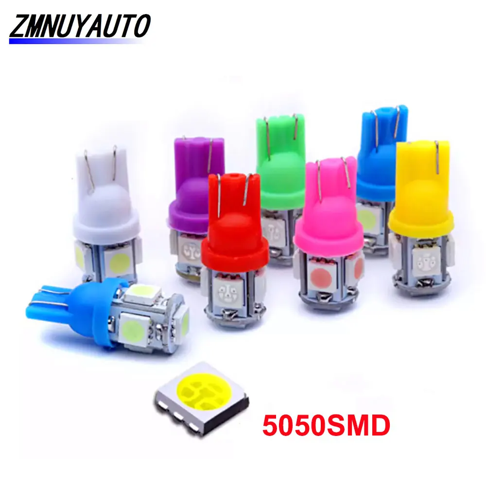 10 шт. Автомобильный светодиодный T10 W5W 5SMD 5050 Купол для чтения Клина Лампа 194 168 192