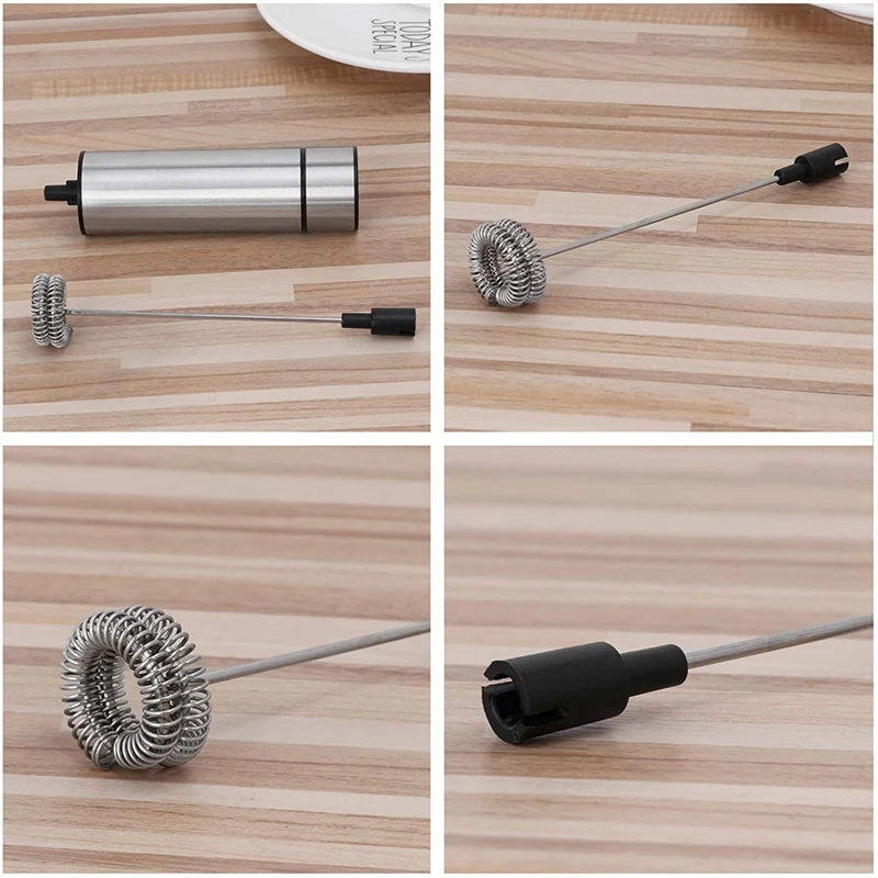 

HOT-Electric Hand-Held Milk Frother Whisk Stainless Steel Mixing Machine Kitchen Household Operated Foam Maker for Coffee
