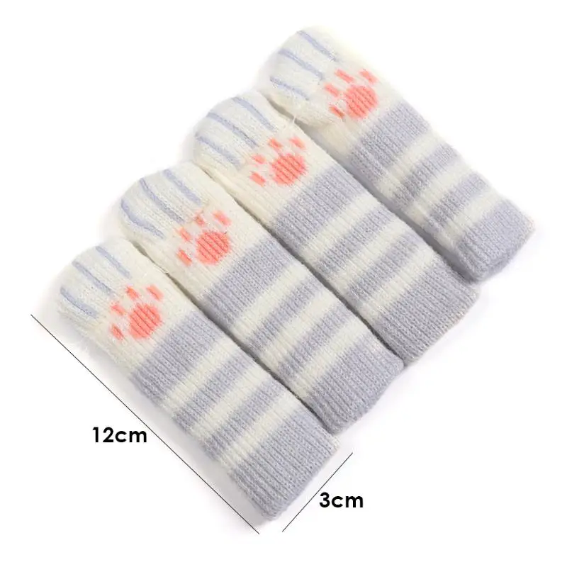 Cartoon Chair Desk Feet Sock Cat Pattern Thickened Anti-slip Table Leg Knitted Cover Floor Protectors Household Socks | Дом и сад