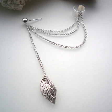 1 Модный комплект из двух предметов с рисунком листьев Кристальные серьги