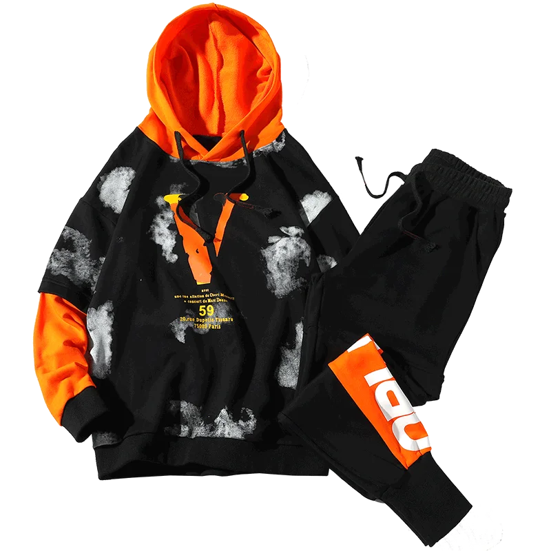 Fashion Mens Sportswear Casual Tracksuit HOODIES &amp Sweatshirt + Pants Trouers 2020 New Two Pieces Set Suits For Spring Autumn | Мужская