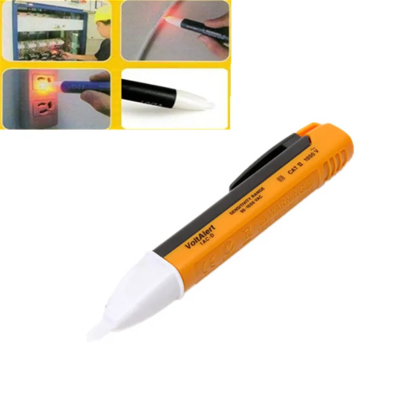 

Non-Contact Pen Power Outlet Voltage Tester LED 90-1000V AC Electric Voltage Detector Sensor Electrical Tester Light Indicato