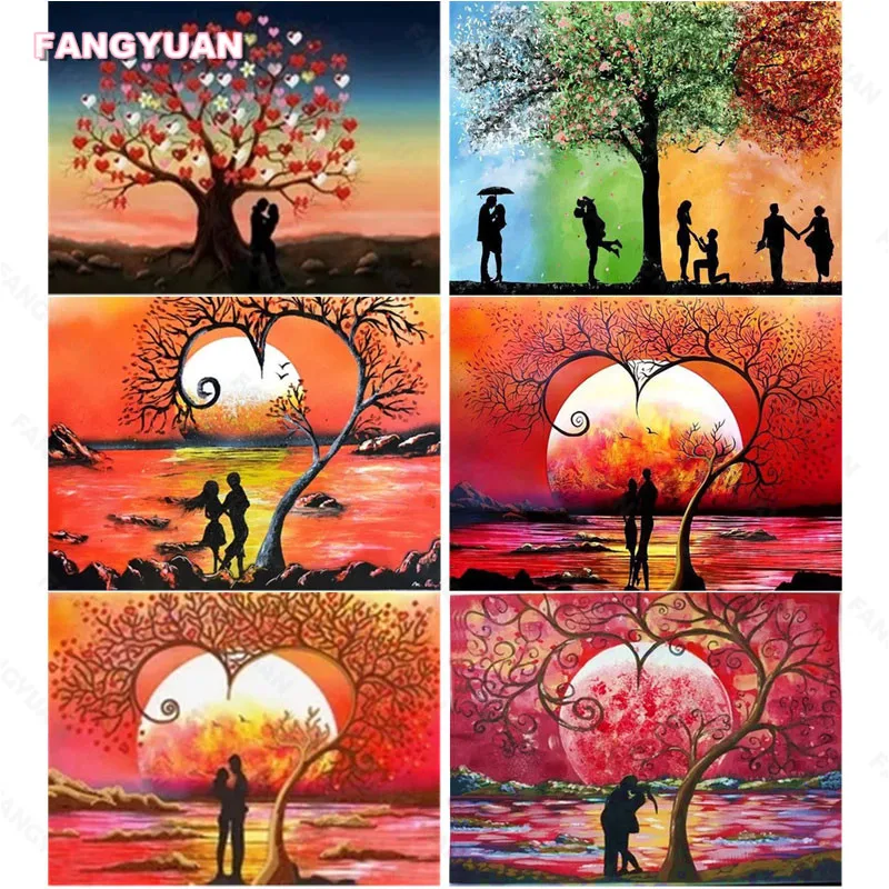

5D Diy Diamond Painting Full Diamond Embroidery Couple Tree Diamond Mosaic Handmade Portrait Pictures of Rhinestones Home Decor
