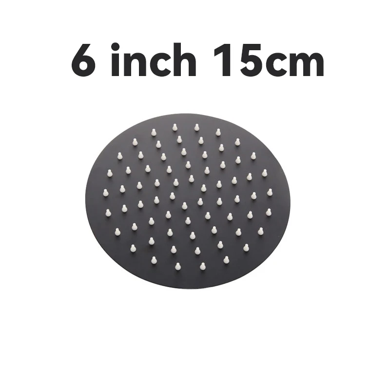 

Black Bathroom Ultrathin Stainless Steel 2 Mm Rain Shower Head 6/8/10/12 Inch Wall & Ceiling Square & Round Rainfall Shower Head