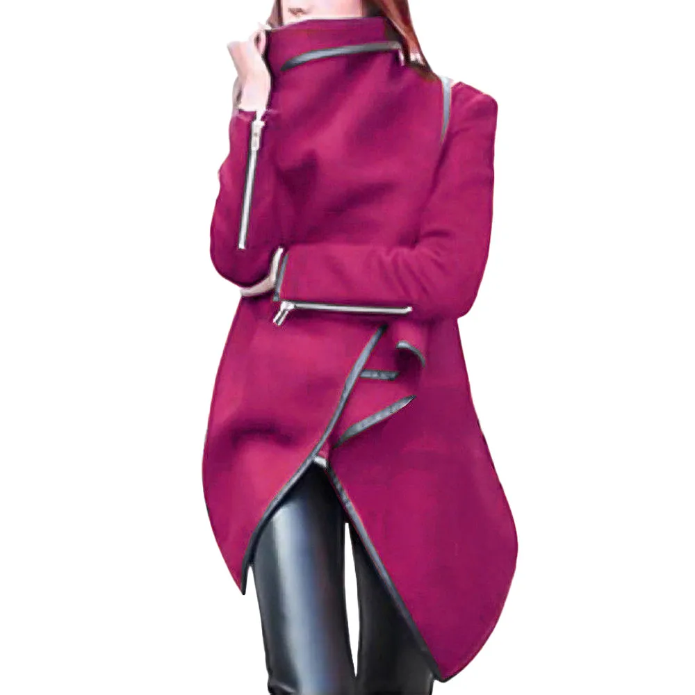 Женские куртки зима 2019 Женское пальто размера плюс теплое длинное с необычным