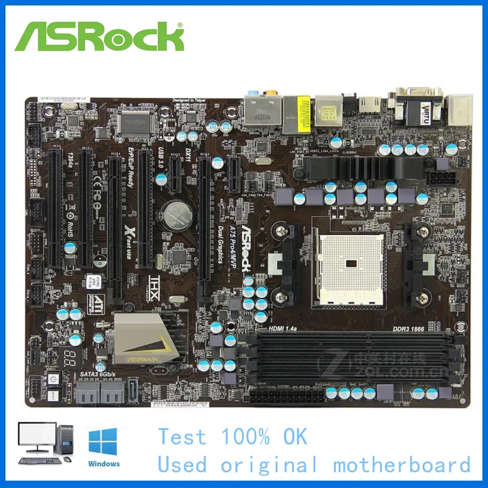 Материнская плата для ASRock A75 Pro4MVP USB3.0 SATA III FM1 APU CPU DDR3 AMD A75M - купить по выгодной цене |