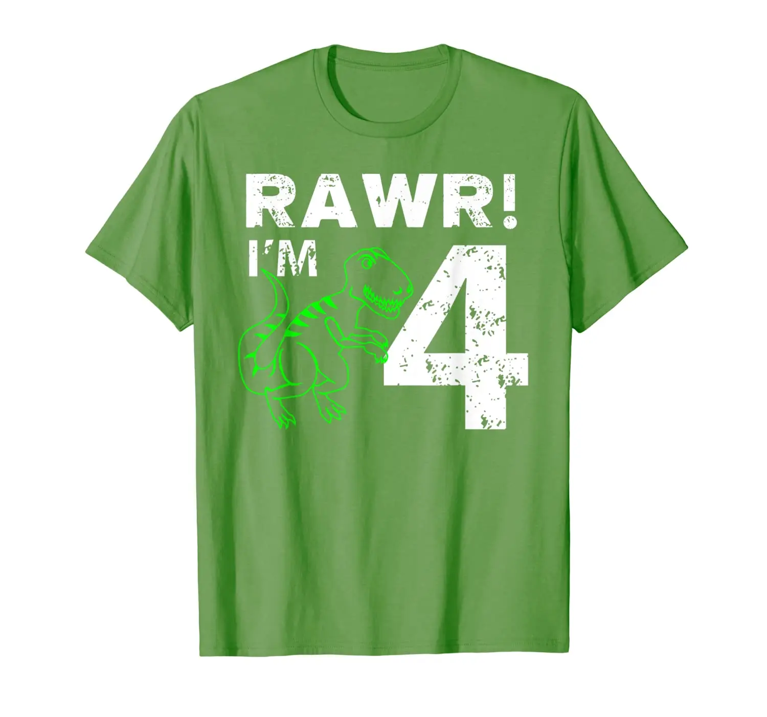 

4th Birthday Rawr I'm 4 Shirt | Four Year Old Dinosaur Gift