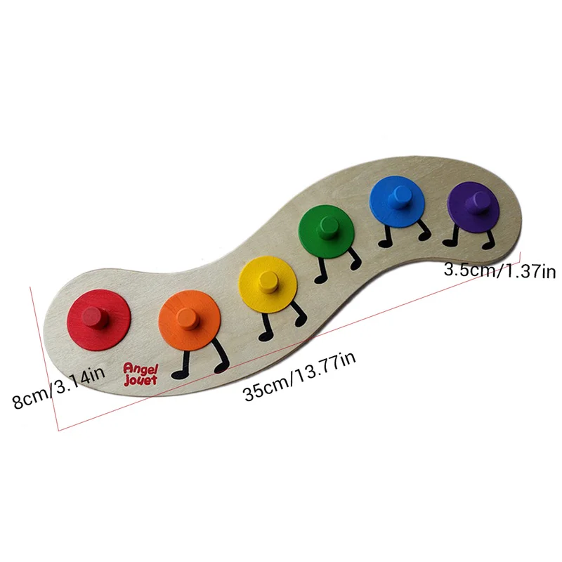 

Early Education Wooden Gear Caterpillar Toy Children Color Sorting Board Color Cognitive Board New and Interesting Kid Toy Gift