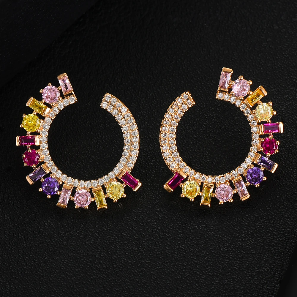 GODKI Danity Stud Earring For Women Wedding Fashion Flow Cubic Zirconia Brincos boucle d'oreille 2020 Trendy Bohemia Jewelry HOT |