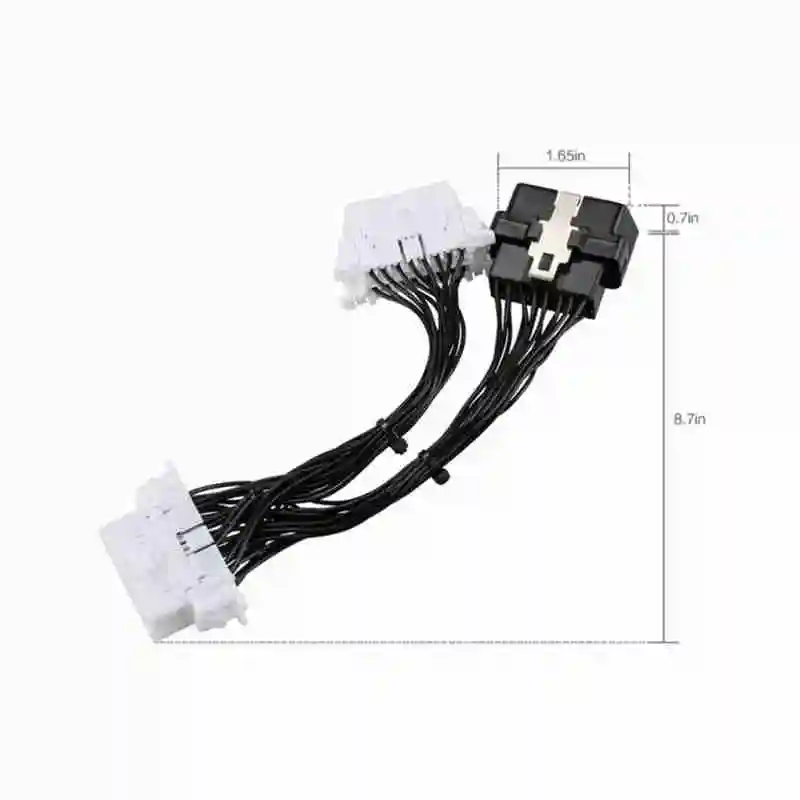 

High Quality 16 pin OBD2 OBDii OBD 2 Splitter Extension extension Male Y Female to splitter OBD2 Two Cable Cable one H8Y7