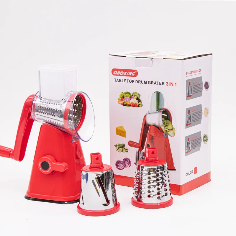 

Manual Vegetable Cutter Slicer Multifunctional vegetable cutter Garlic Rotary Flour Mill Slicer Hand Drum Grater Round Mandoli