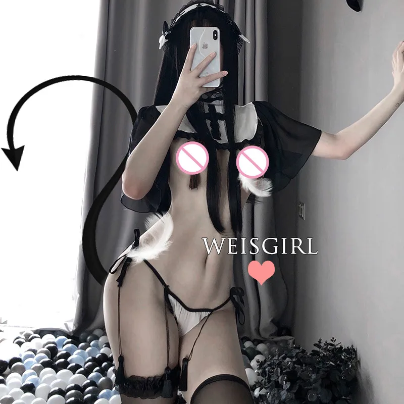 Комплект нижнего белья для женщин чёрный белый |