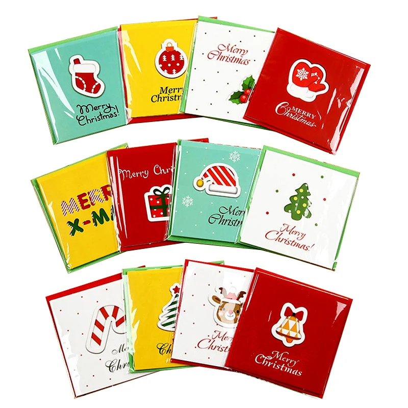 12 шт./упак. рождественские изображениями оленей noel дерево поздравительные