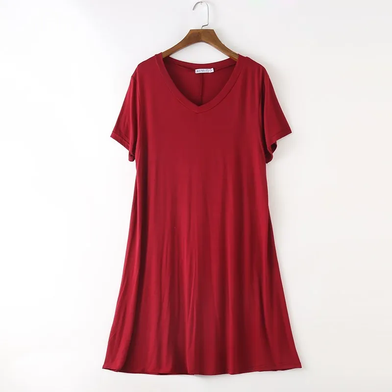 

Women's Dress Spring Summer V-neck Plus Size Loose Casual Dresses Pregnant Woman Fashion Solid Color Elegant Dress Home Service