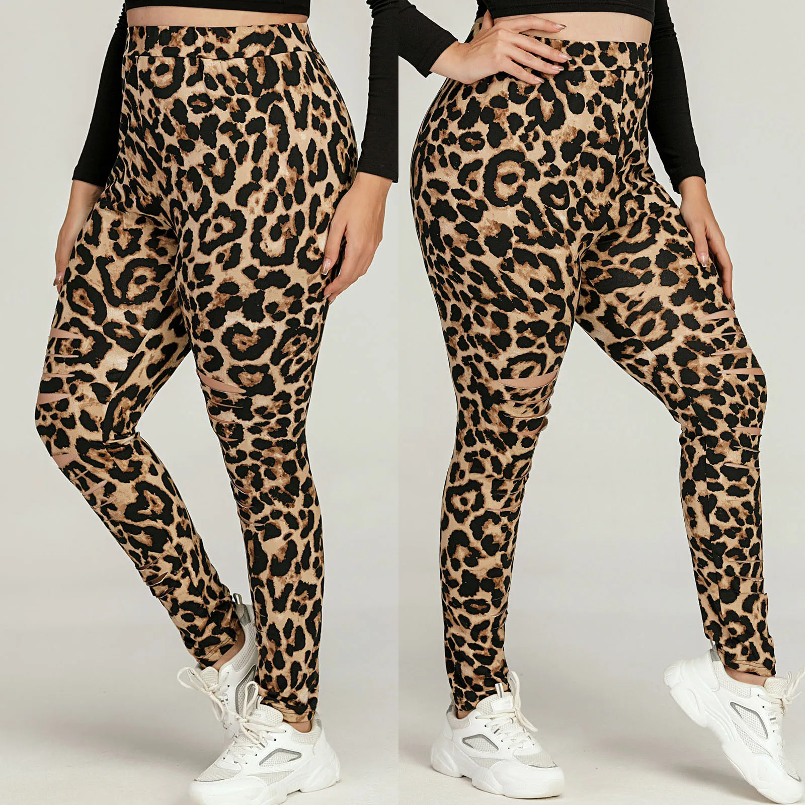 

Quick-drying Sexy Pants Womens Plus Size Elastic Waist Leopard Print Leggings Fitness Casual 2021pants Training Gym Leggings