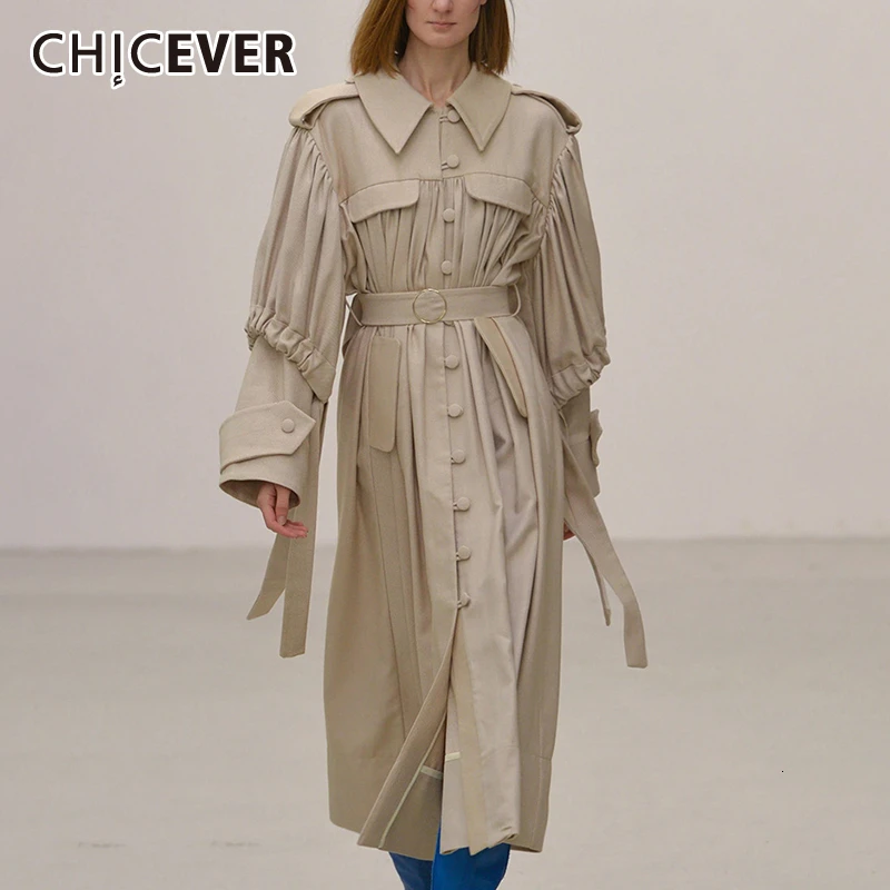 CHICEVER из искусственной кожи женские пальто с рюшами воротник лацканами рукав