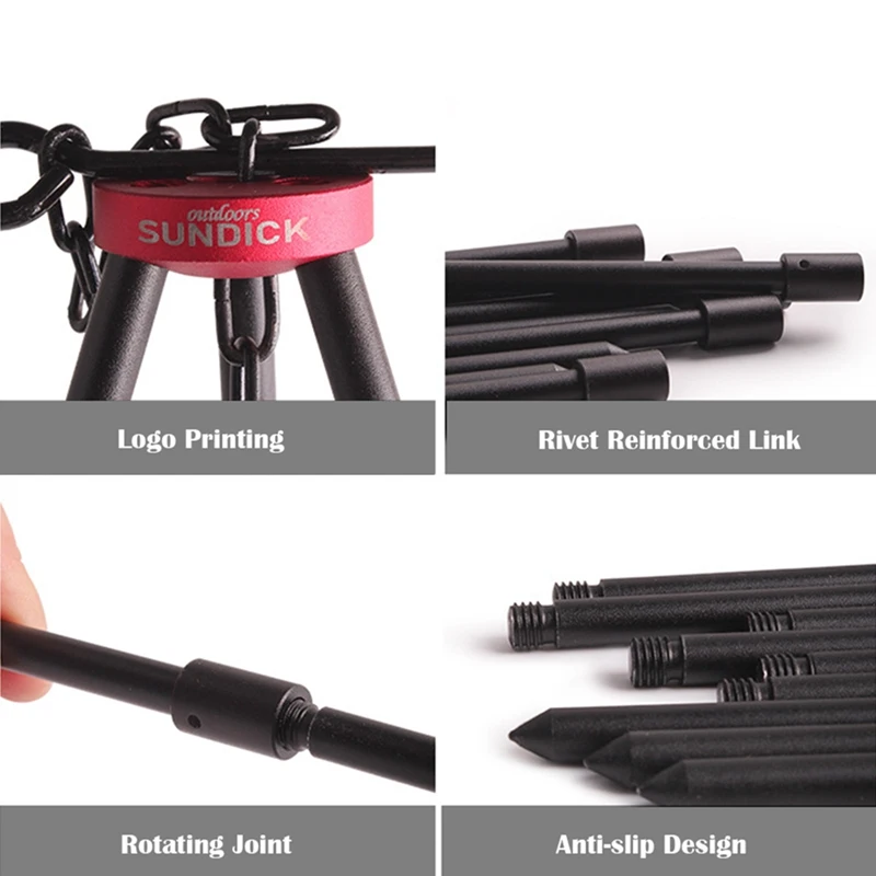 

Camping Bonfire Tripod Portable Triangle Support Outdoor Picnic Bonfire Frame Outdoor Cookware Marching Pot Campfire Tripod