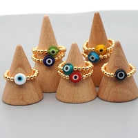 10pcs for women eye elastic finger ring gold color anillos jewelry boho high quality beads adjustable circle