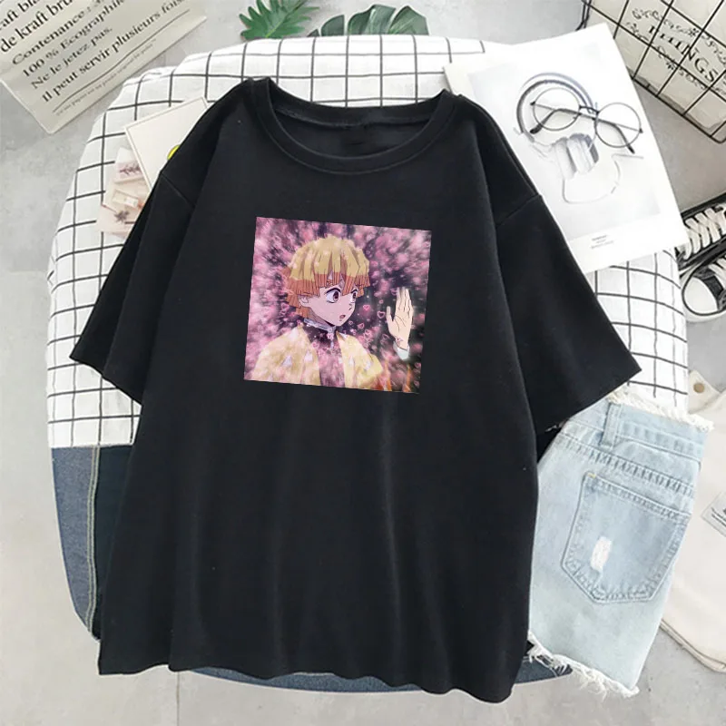 Demon Slayer женская футболка с принтом манги свободные топы Hunter X повседневные в стиле