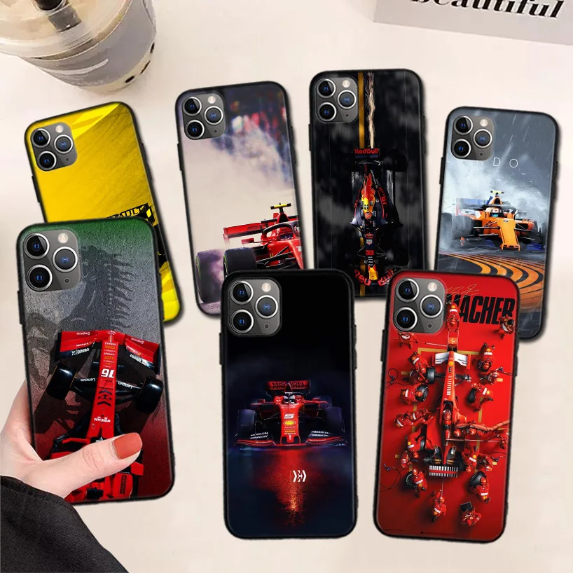 

For Formula 1 F1 Car Black Phone Case For Apple iPhone 11 13 Pro Max 12 Mini X XS XR 7 Plus 6 6S 8 + SE 5S Pattern Cover Coque