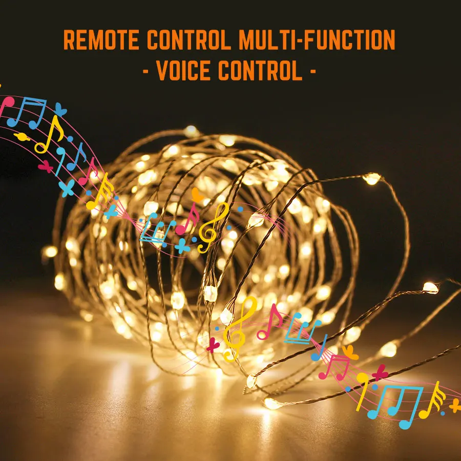 Светодиодная гирлянсветильник с дистанционным управлением 10 м светодиодная