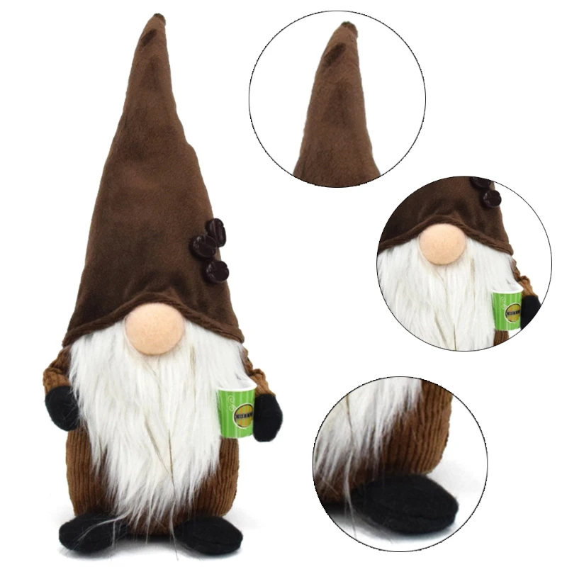 

Coffee Gnome Plaid Swedish Tomte Gnome,Coffee Bar Decoration Gift 69HF