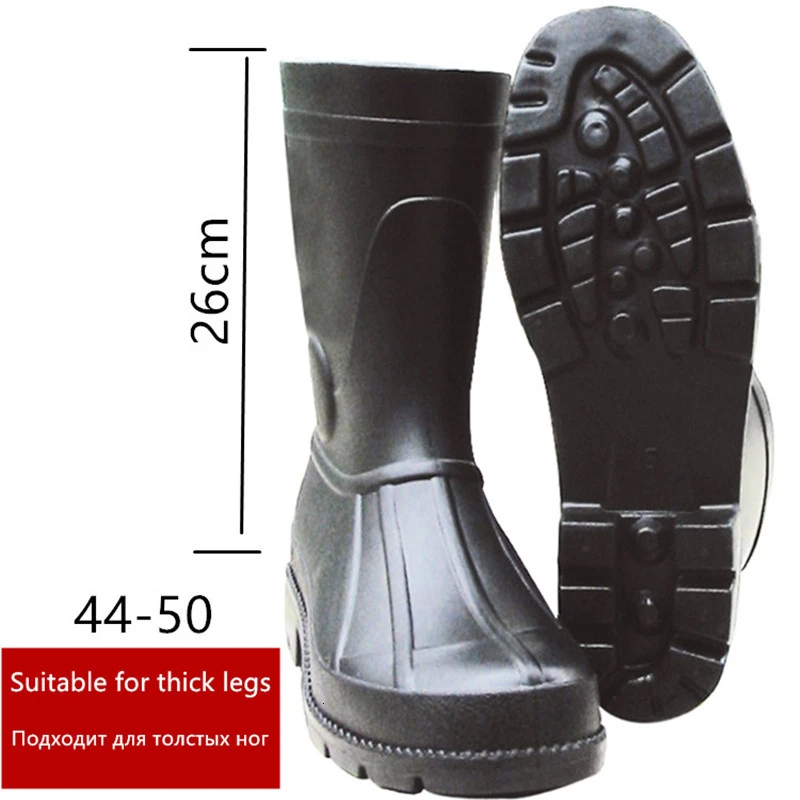 Men Large size 50 49 48 47 46 45 Rubber Waterproof Boots knee High Short ankle Water Shoes Big Wellies Fishing waders Aqua Rain
