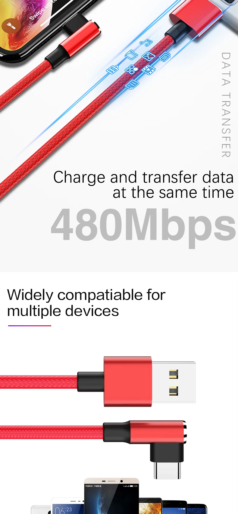 Micro USB кабель 3A быстрое зарядное устройство USB шнур Suntaiho 90 градусов локоть нейлоновая оплетка usb type c кабель для huawei Xiaomi samsung Honor