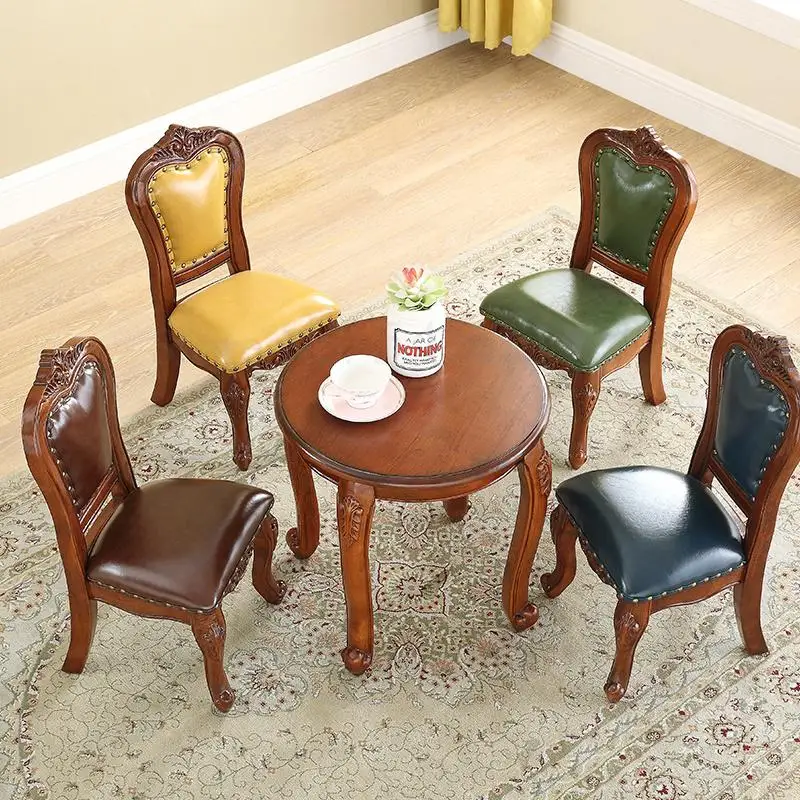 Американский домашний Маленький стул из массива дерева детское кресло маленький