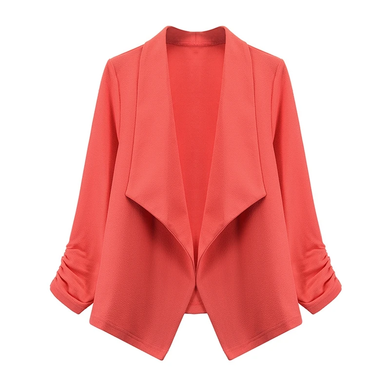 

Women 3/4 Sleeve Blazer Open Front Cardigan Jacket Work Office Blazer