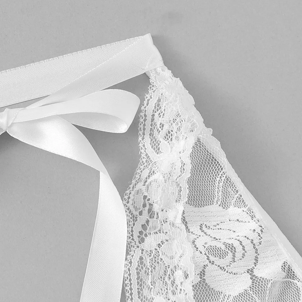 G-string porno женское сексуальное нижнее белье для девочек с низким вырезом сзади крест цветочные кружева пижамы куколка Эротическое открытая спина костюм нижнее белье porno