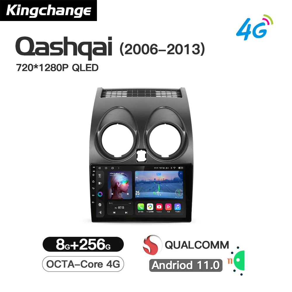 

Kingchange Android 11 Car Multimedia Video Player For Nissan Qashqai J10 2006-2013 Radio Stereo BT GPS Wifi DSP Navigation