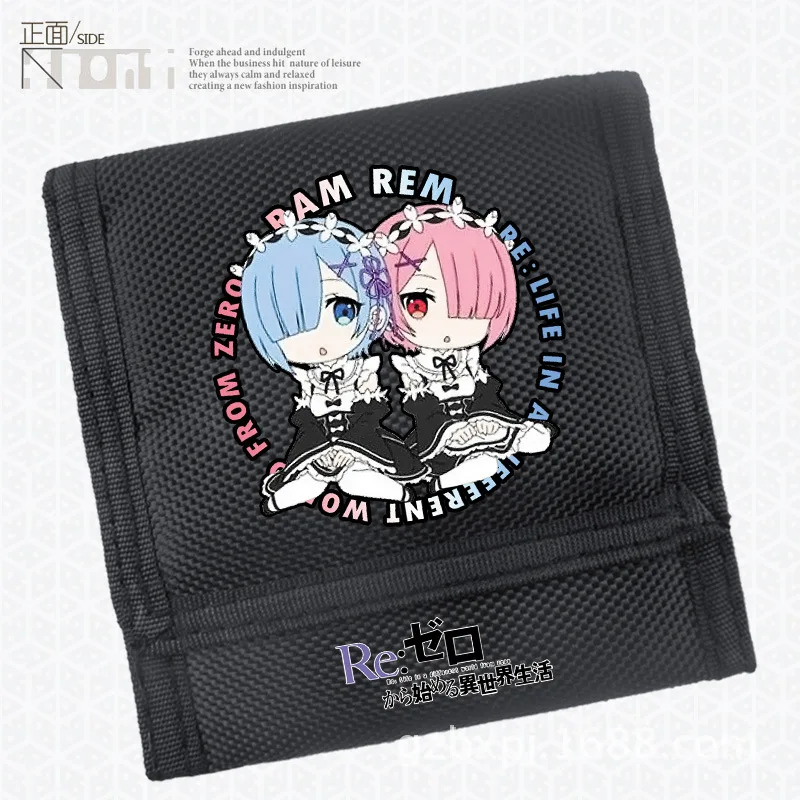 Аниме Re:Life in a different world от zero RAM REM Kawaii 900D холст женский короткий кошелек мужской для