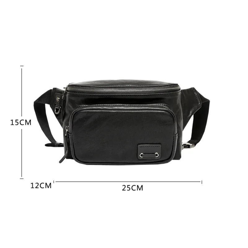 

Multifunctional leather men's messenger bag, first layer cowhide casual all-match chest bag, trendy shoulder bag