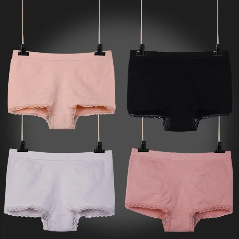 10 шт./партия хлопковое кружевное женское нижнее белье со средней талией