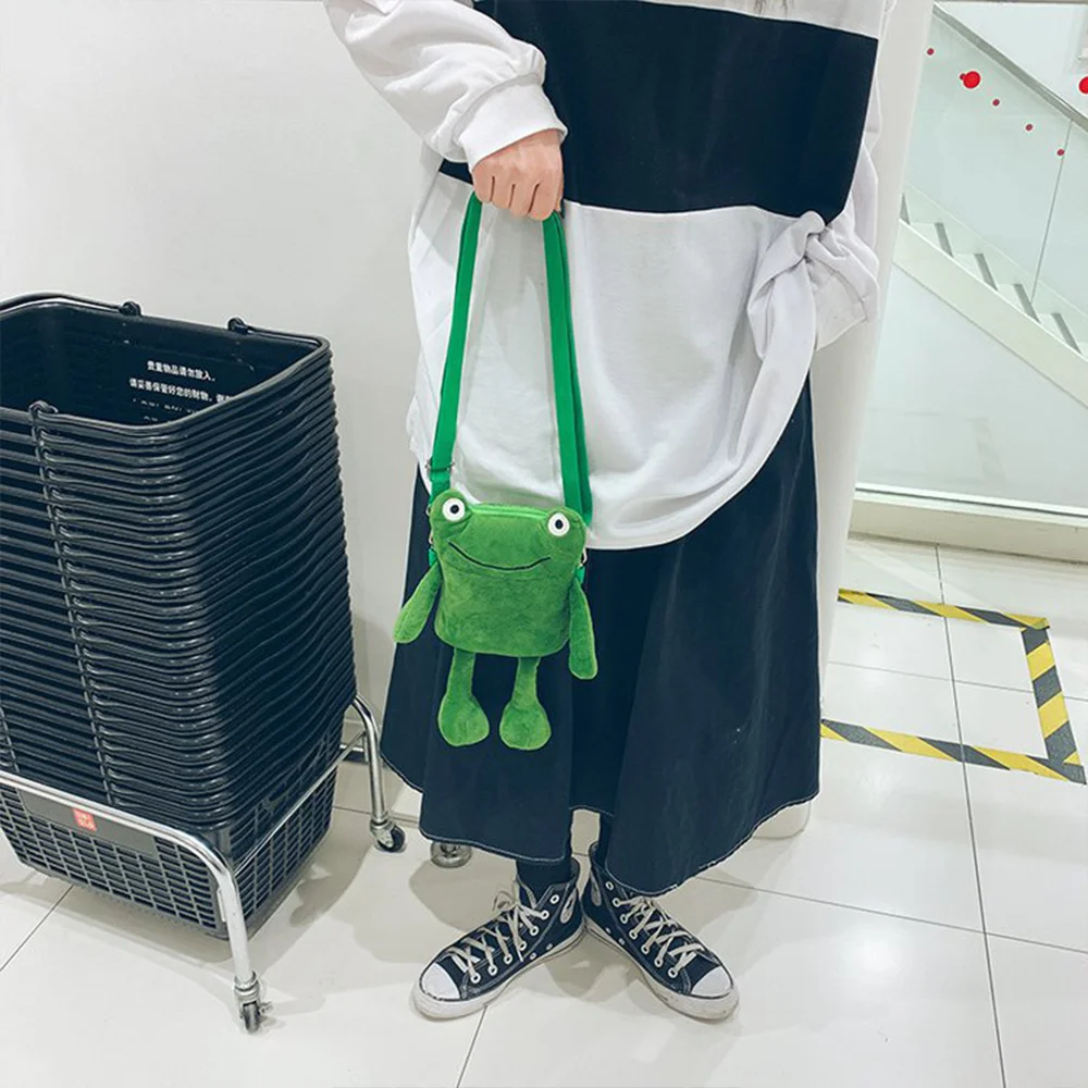 

Cartoon Cute Little Frog Bags Women Phone Coin Purse Shoulder Handbag Creative Personality Messenger Clutch Casual Green PM131