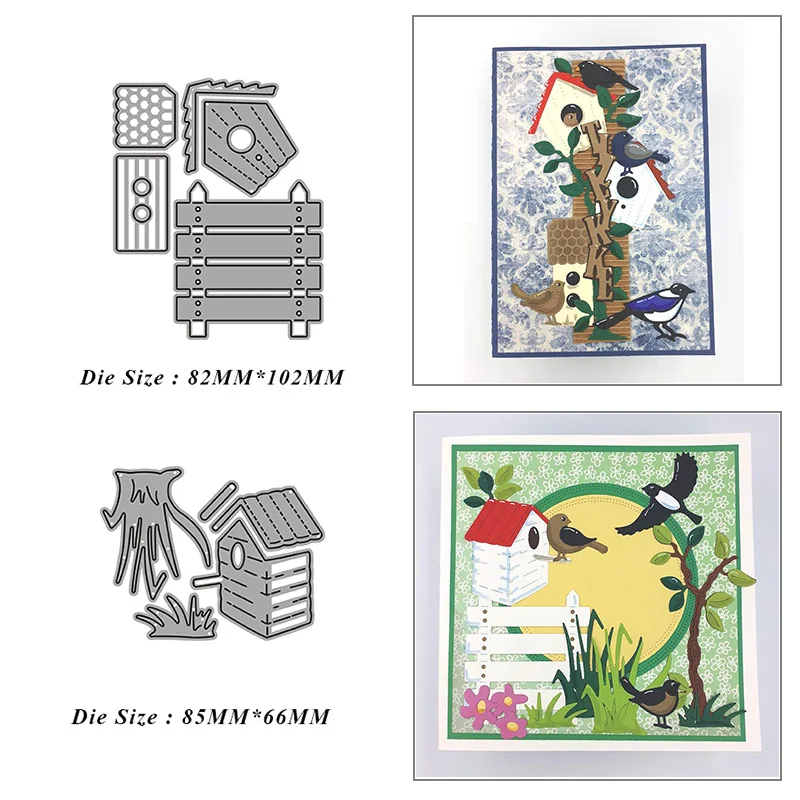 

Bird House Combination Metal Cutting Dies for DIY Scrapbook Album Paper Card Decoration Crafts Embossing 2021 New Dies