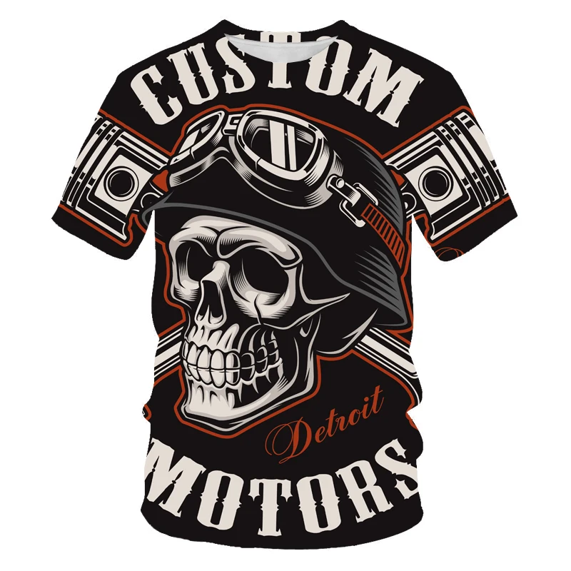 

Men clothes 2021 New Men's Summer Skull Print Men Short Sleeve T-shirt 3D print t Shirt Casual Breathable funny t shirts