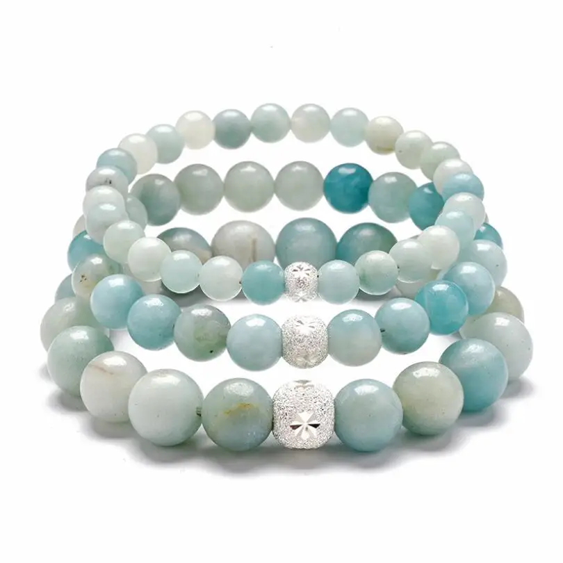 

New style Natural Amazonite Bracelet Natural Stone Single Circle Bracelet Bracelet for Men Or Women Jewelry Wholesale