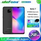 Смартфон Ulefone Note 7 6,1 дюйма, 1 Гб ОЗУ, 16 Гб ПЗУ, четырехъядерный MT6580A, 3500 мАч, Face ID, тройная основная камера, мобильный телефон с Android 9