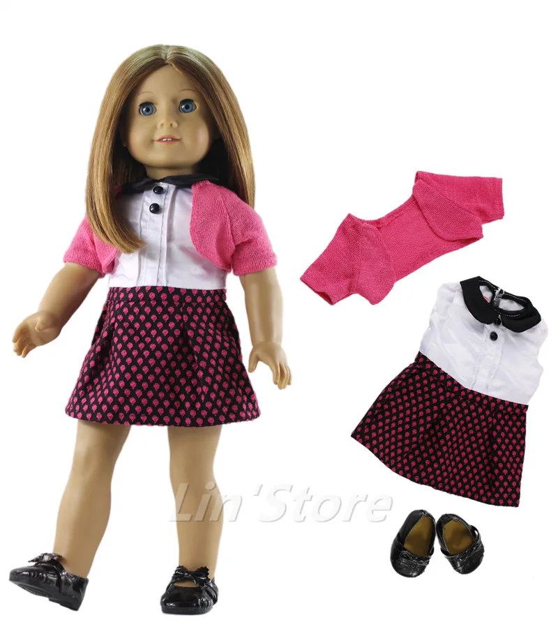 6 шт. Одежда для кукол Повседневное платье 18 дюймов американская кукла одежда