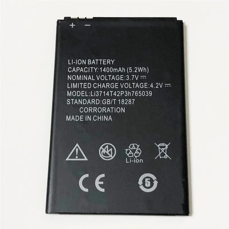 Аккумулятор 3 7 в 1400 мАч Li3714T42P3h765039 для ZTE AF3 AF5 Blade A3 A5 C341 T220 T221 T230|Аккумуляторы
