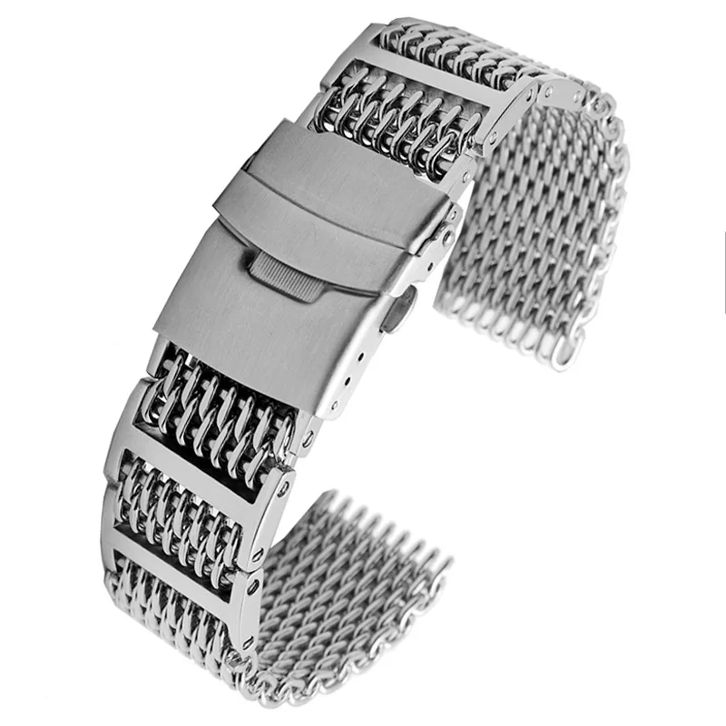 

Watch Accessories Band for Seiko 5 Rolex Water Ghost Abalone Series Milanese Strap 20 22 24mm Solid Stainless Steel Watch Strap