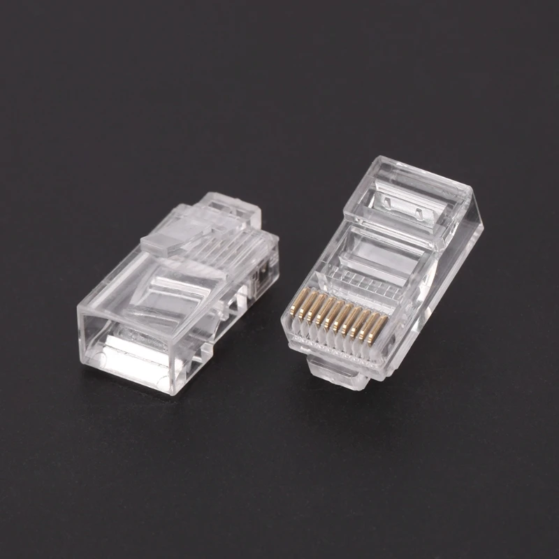 

50 шт., многожильный сетевой кабель 10P10C, разъем RJ48, модульный Кристальный штекер