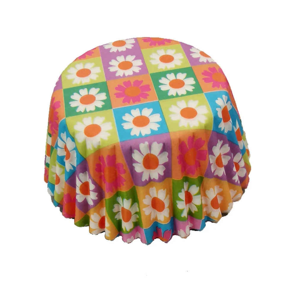 100 шт. бумажный стаканчик с цветочным принтом Маффин обертки для кексов бумажные