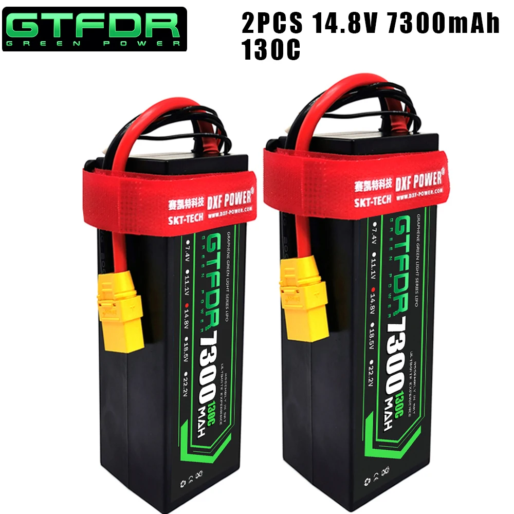 DXF 2 шт. литий-полимерный аккумулятор 14 8 в 5200 мАч 5300 6500 7300 50C 100C 80C 160C 130C 260C Твердый