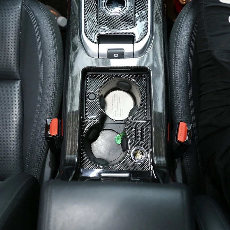 

for Land Rover Discovery Sport 2015-2019 Carbon Fiber ABS Center Console Water Cup Frame Panel Trim Cover Stickers