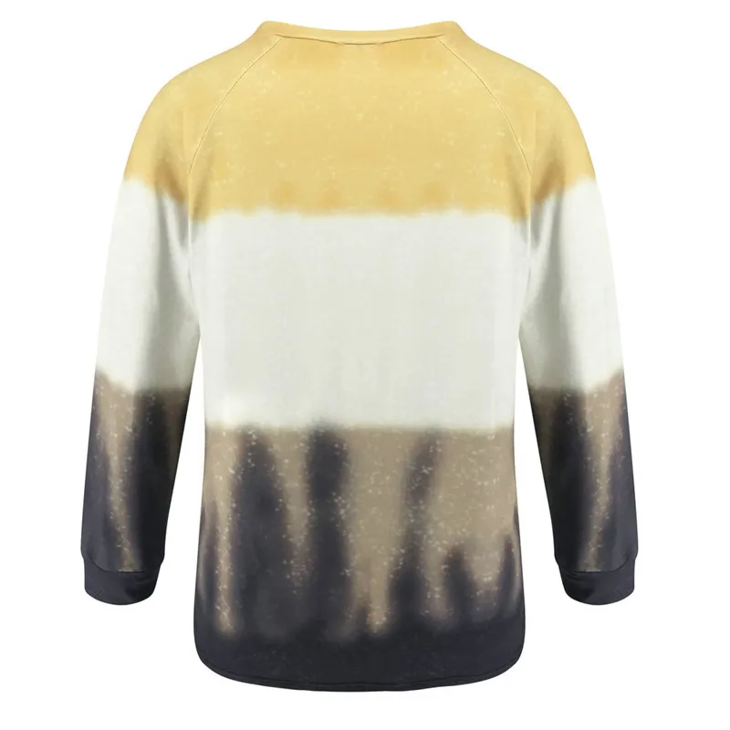 

hirigin Womens Long Sleeve casual Sweatshirts Ladies Jumper Winter Warm female o-neck Pullovers gradient color fashion new tops