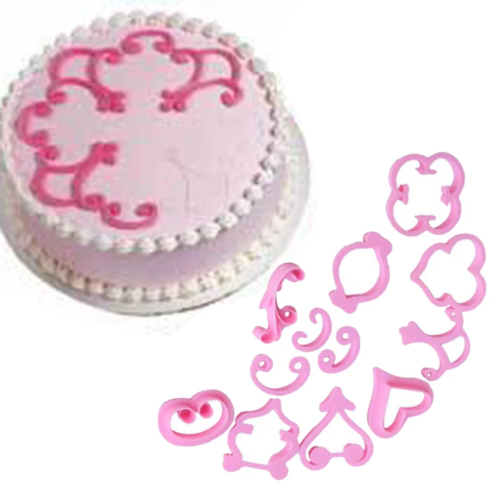 12 шт./компл. розы изделия из сахара форма для торта с кружевным сердечком торт